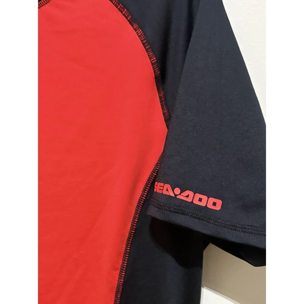 BRP Sea-Doo Rash Guard Shirt Men's Large Lava Red UV50 Water Sports NWT
